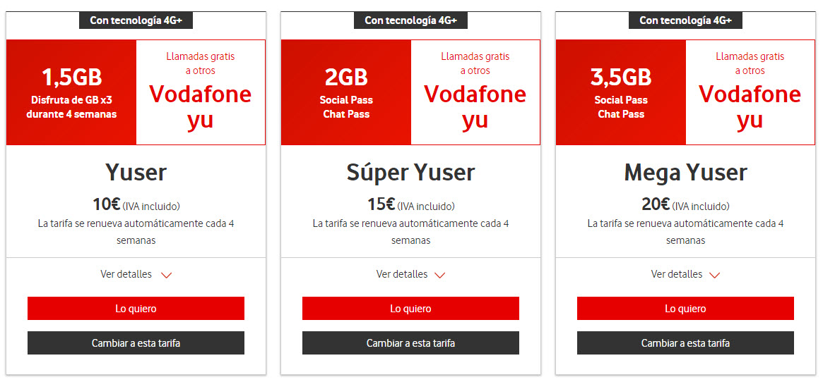 Vodafone 2020 Tarifas Prepago Y Contrato Con Internet 8312