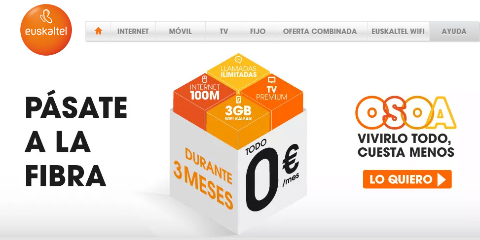 Tarifas Euskaltel fibra 2016: Internet 30, 100 y 350 megas a examen